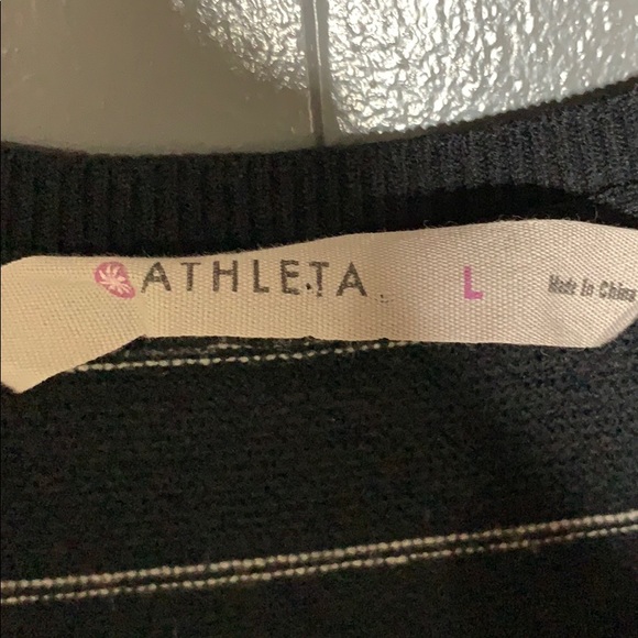 Athleta Black and White Striped Long Sleeve Dress - Picture 6 of 9